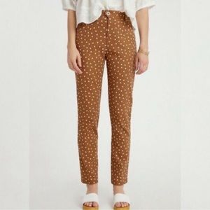 ANTHROPOLOGIE The Essential Polka Dot Slim Trousers. Size 4